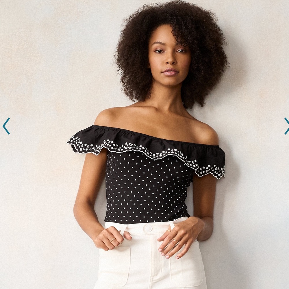 LC Lauren Conrad Black Ruffled Body Suit Size XL